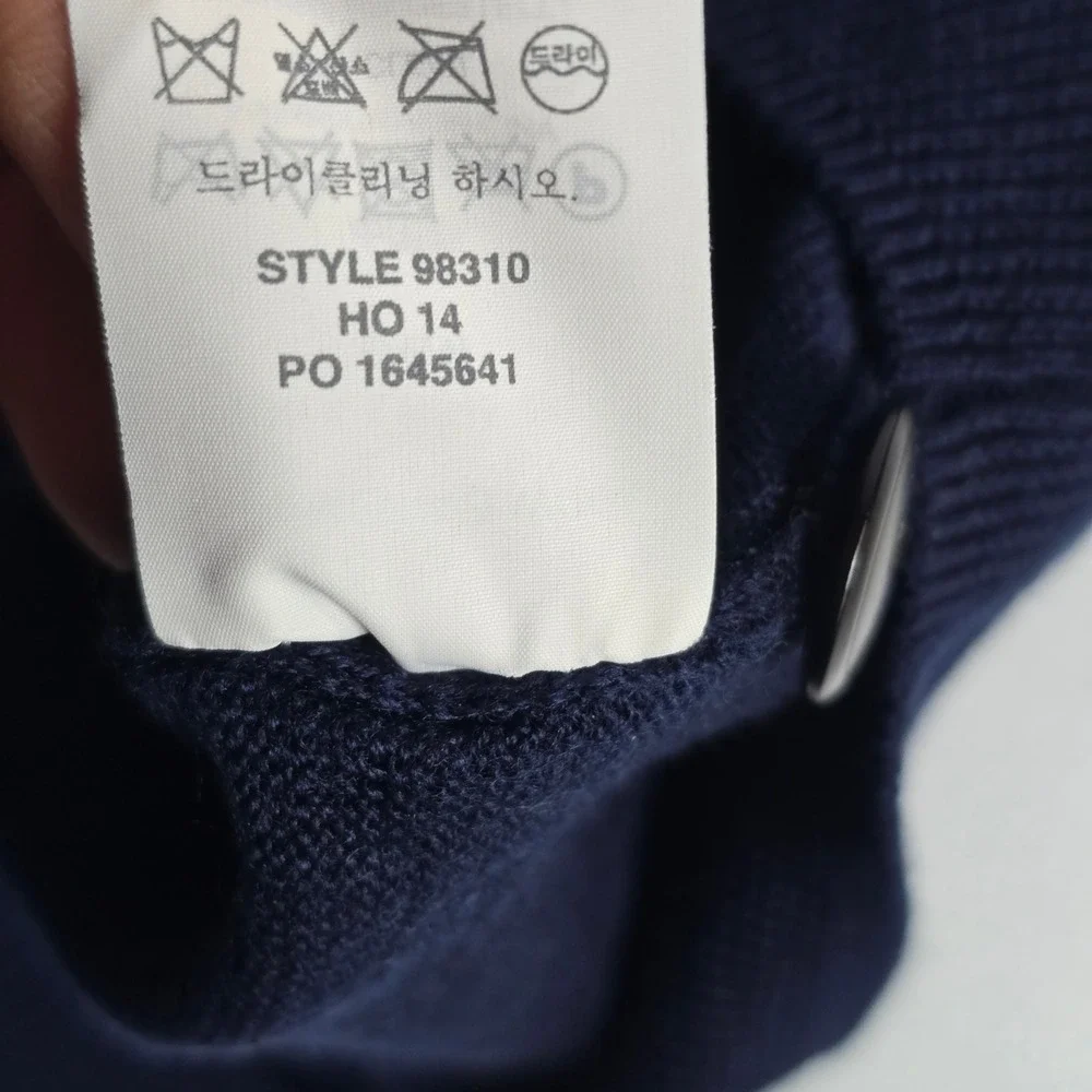 J.Crew Mens Navy Blue 100% Merino Wool Slim Fit‎ V-Neck Cardigan Sweater 98310 M